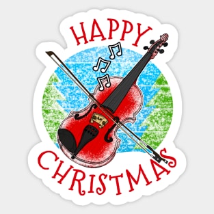 Christmas Violin Violinist String Musician Xmas 2022 Sticker